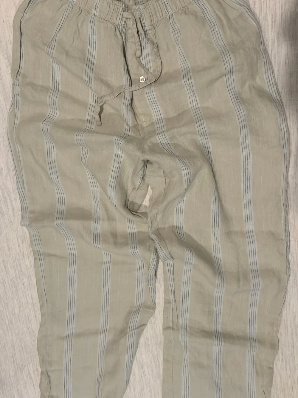 Robert graham linen Lounge Pants - Light cream/Sage w. Blue stripes
